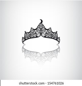 vector elegant decorated with moon crown logo isolated