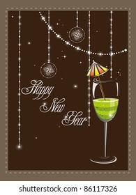 vector elegant design greeting card for happy new year