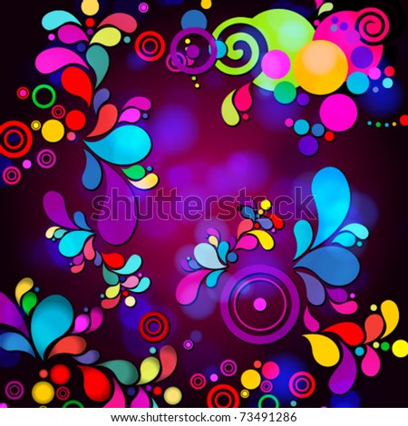 Vector elegant floral music background
