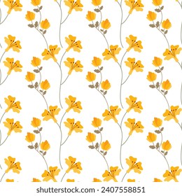 Tela de flores elegante vectorial, patrón sin costuras. ilustración vectorial