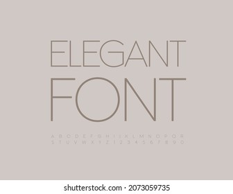 Vector Elegant Font. Artistic Alphabet Letters and Numbers