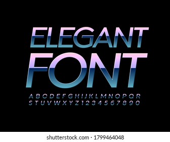 Vector Elegant Font. Metallic  Letters and Numbers with Creative gradient. Modern silver Alphabet