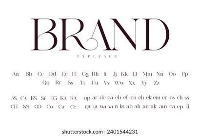 Vector elegant font. Upper and lower case, set of ligatures. Ideal for headlines and logos