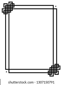 Vector elegant frame with ancient Greek traditional pattern - black illustration isolated on white background