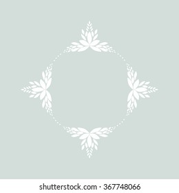 Vector elegant frame for your design. Place for text. Vintage cover. Pastel blue background.