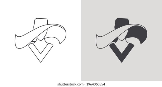 vector of elegant and glamorous woman with hat icon