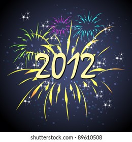 Vector elegant, glittering, abstract New Year's fireworks illustration