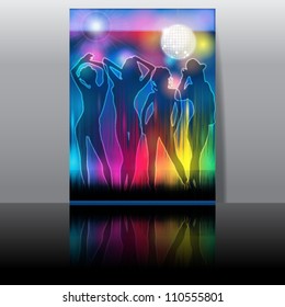 Vector elegant glittering music, party flyer, invitation illustration