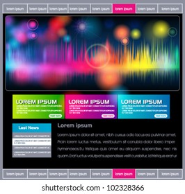 Vector elegant glittering website template