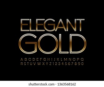 Vector Elegant Gold Alphabet Letters And Symbols. Uppercase Font For Fashion Marketing