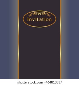 
Vector elegant gold frame design for greeting card, banner, invitation, menu, cover. In vintage style.
