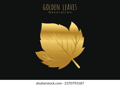 vector elegant of golden leaves editable on dark black background