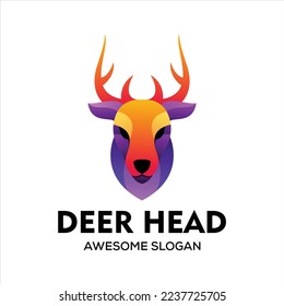 Vector elegant head deer logo vector