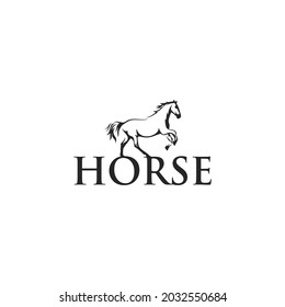 vector elegant horse logo symbol with whimsical simplicity line with cutting edge