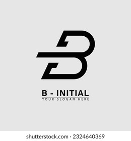 vector elegant initial letter B logo icon. Abstract vector illustration style flat simple elegant.