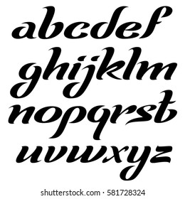 Vector elegant italic lowercase script letters