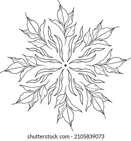 Vector, elegant mandala made of leaves