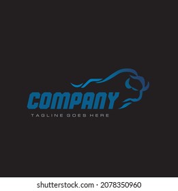 Vector Elegant Masculine Bold bull logo for company.