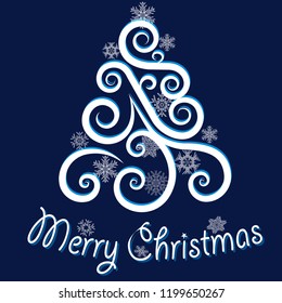 Vector elegant Merry Christmas Card. A hand-drawn image for insertion into a document, a website, a presentation, for desktop and just for the soul.