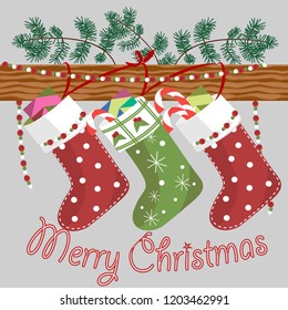 Vector elegant Merry Christmas Card. A hand-drawn image for insertion into a document, a website, a presentation, for desktop and just for the soul.