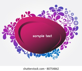 Vector elegant modern floral speech bubble illustration