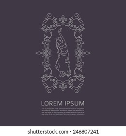 Vector Elegant monochrome design.Line art logo template