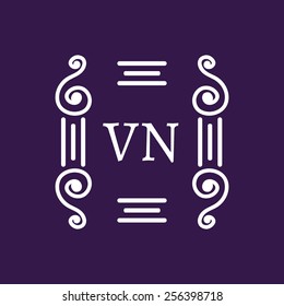 Vector elegant monogram in musical style.
