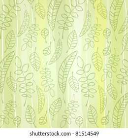 vector elegant nature background with illustrated abstract leaves