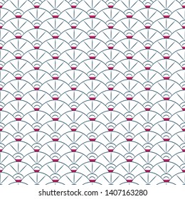 Vector elegant navy and hot pink classic scale seamless pattern background on white. Perfect for wallpaper, scrapbooking, invitations, or fabric application.