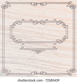 Vector Elegant Old Style Inlay Wood Frame