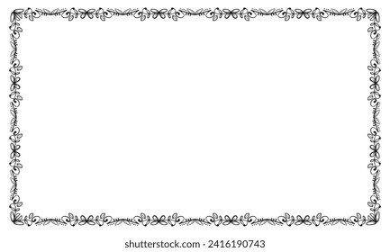 Vector elegante marco ornamental sobre fondo blanco.