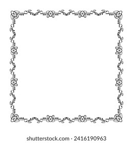 Vector elegant ornamental frame on white background.