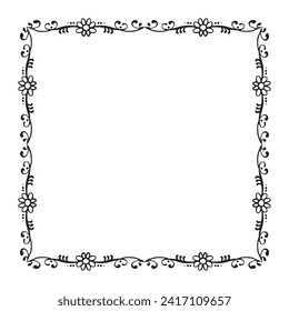 Vector elegant ornamental frame on white background.
