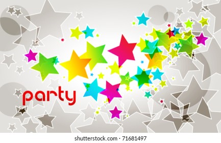Vector elegant party background with colorful stars