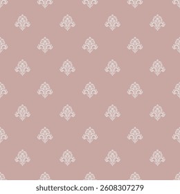 Vector Elegant Peach Damask Seamless Floral Pattern Background for Classic Vintage Interior and Decorative Design.