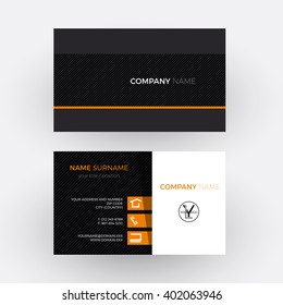 Vector elegant and professional business card, orange and black