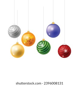 Vector elegant and realistic christmas ball collection.