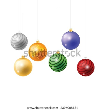 Vector elegant and realistic christmas ball collection.
