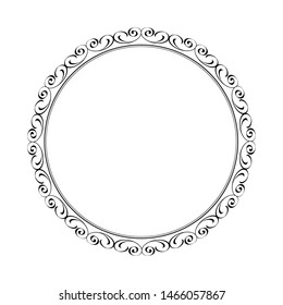 Vector elegant round retro frame. Vector illustration