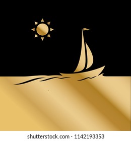 Vector elegant sailing boat illustration