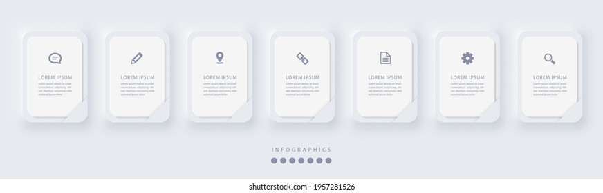 Vector elegant simple refined style infographic design UI template labels and icons