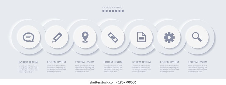 Vector elegant simple refined style infographic design UI template spiral round cross labels and icons