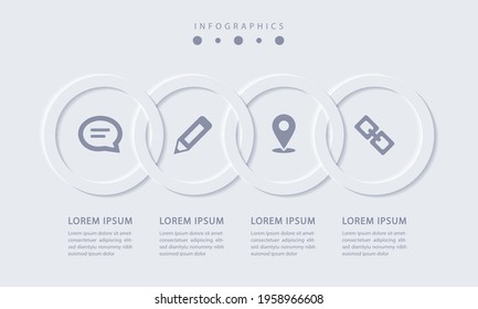 Vector elegant simple refined style infographic design UI template spiral round cross labels and icons