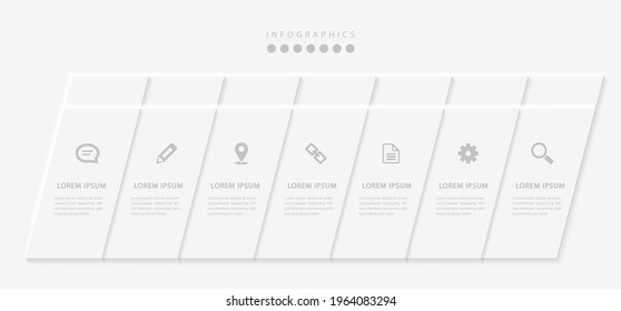 Vector elegant simple refined style infographic design UI template labels and icons