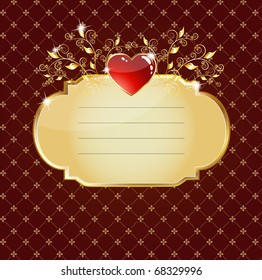 Vector elegant sparkling heart cover
