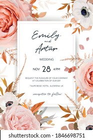 Vector Elegant Stylish Wedding Invite Invitation Stock Vector (Royalty ...