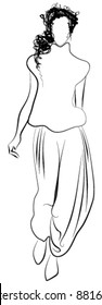 Vector elegant, stylized fashion model illustration