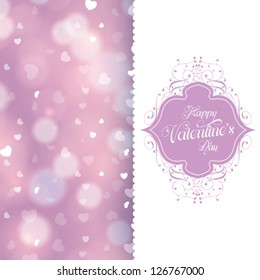 Vector elegant Valentine's card with hearts and place for text.
