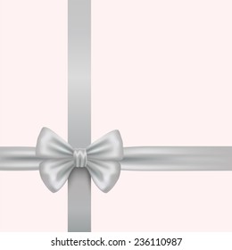 Vector. Elegant white bow with ribbons.