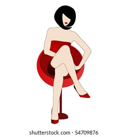 Vector elegant woman